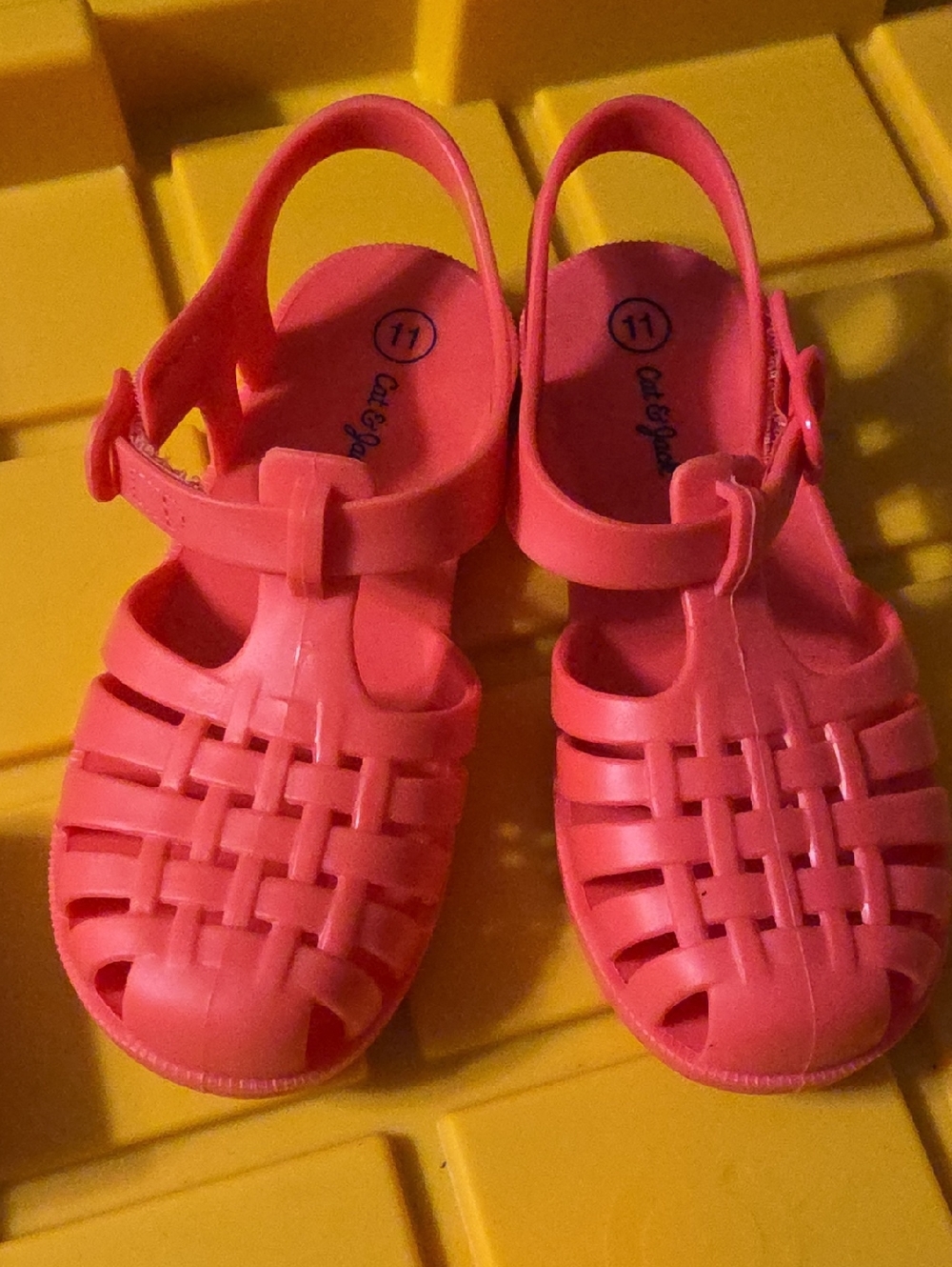 Cat & Jack Bright Pink Jelly Fisherman Sandals